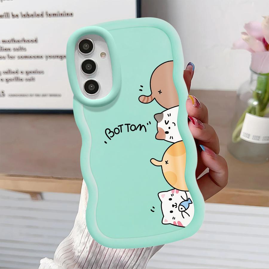Мягкий чехол для телефона Samsung Galaxy A14 A52 A13 A16 A11 A12 A15 A21s A53 A04 A23 A05 A06 A22 A03 A33 Милый мультяшный кот