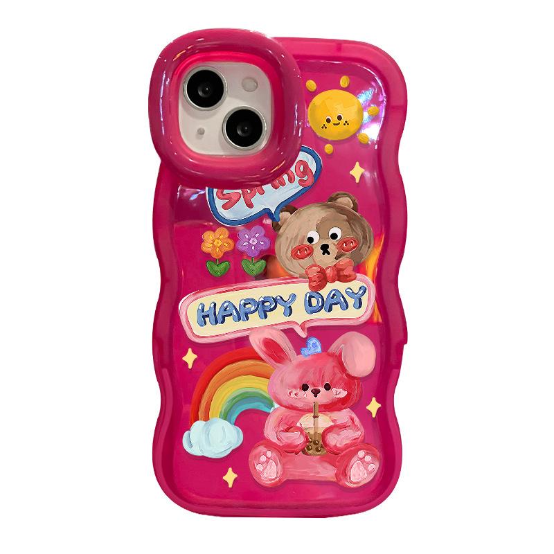 Брелок Graffiti Bear для чехла мобильного телефона Apple 16promax Huawei P70 Милый Xiaomi 15 Силиконовый 14 Подставка X