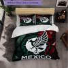 Mexico footbal Pattern 3 Pieces Bedding Set Soft Microfiber Duvet Cover with Pillow Cases for Bedroom