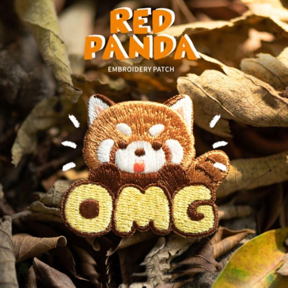 Clothing Accesories Lesser Panda Red Panda Patches Self-adhesive Cartoon Clothes Appliques Cute DIY Clothes Sticker Hairclip