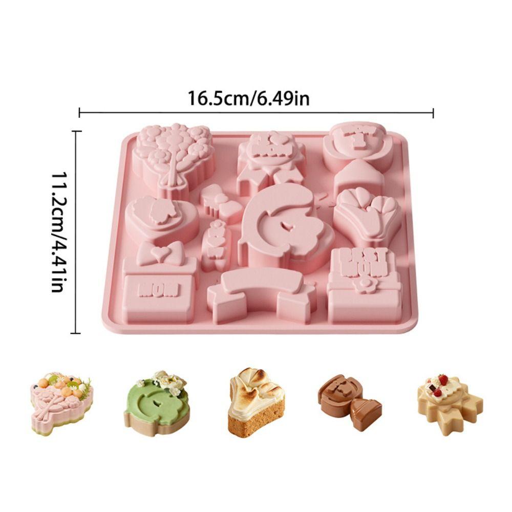 Food Grade Silicone Dessert Mold Flexible Chocolate Mold Stylish Mother's Day Baking Mold Pudding