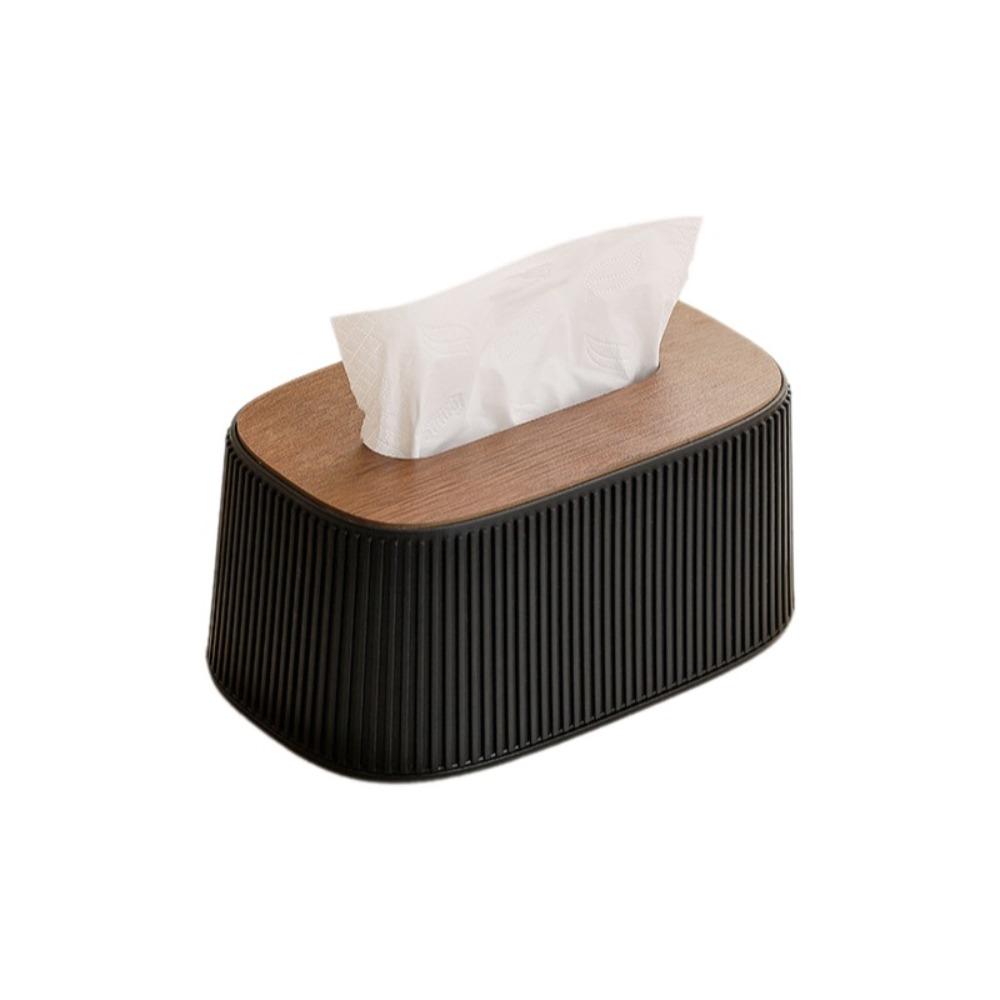 Wooden/Plastic Cover Tissue Box with Lid Large Opening Facial Tissue Holder Toilet