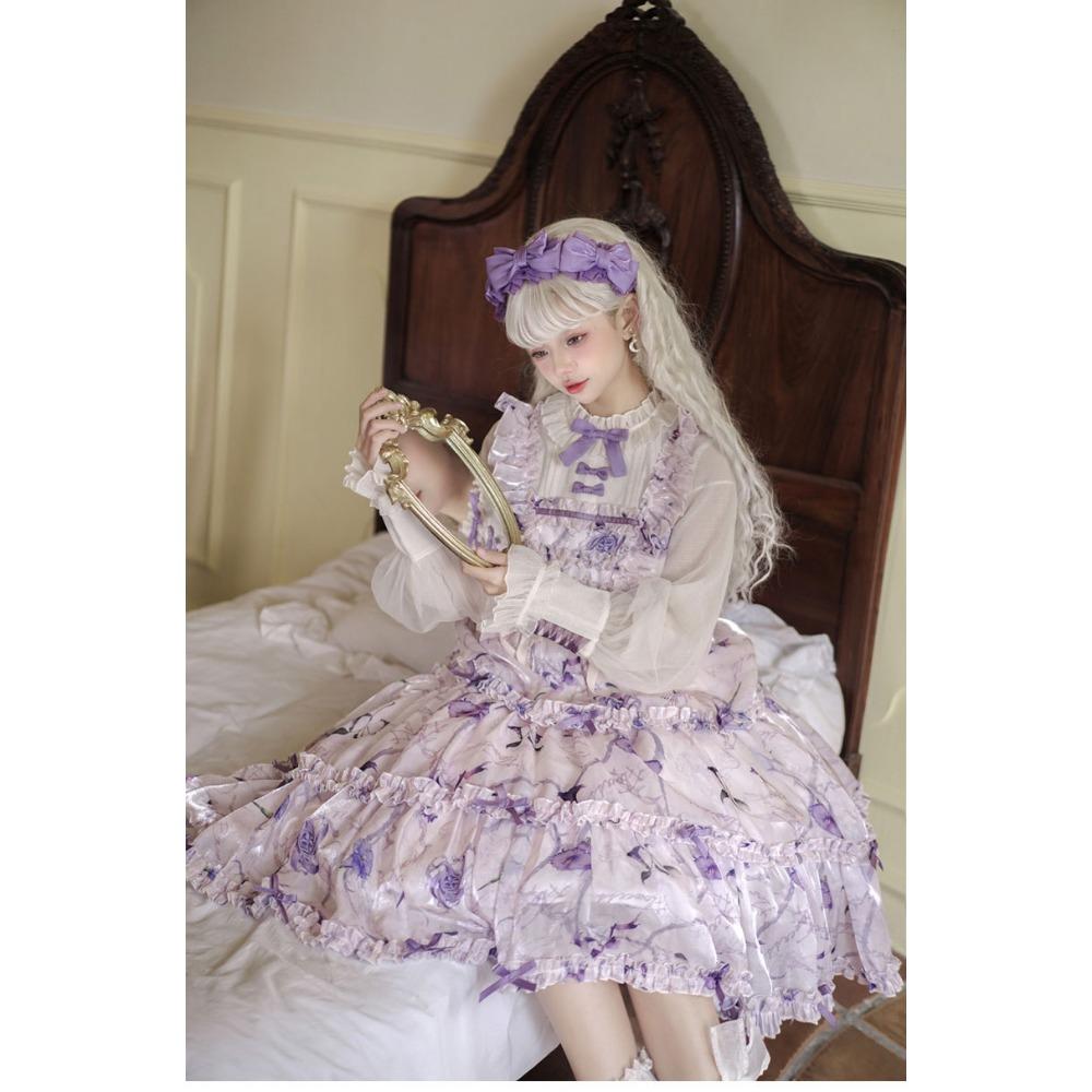 Платье Firefly Flower OP Light Lolita Daily Lolita Vintage Dress - комплект из двух предметов для девочек Soft Girl Fake