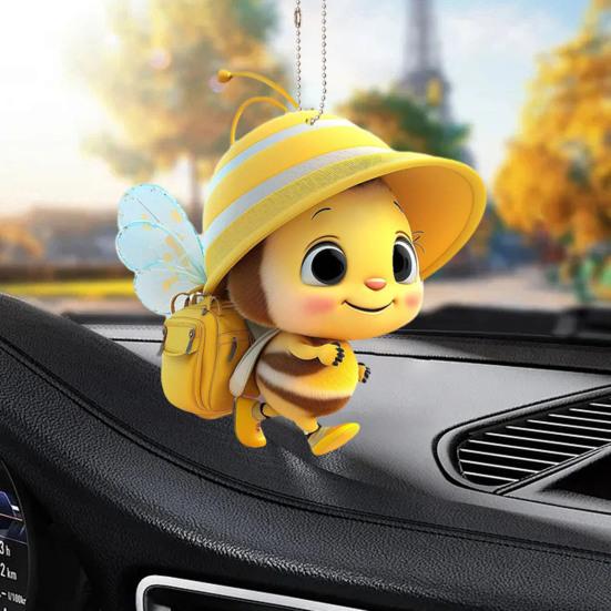 Декоративная подвеска в виде пчелы, акриловое подвесное украшение, очаровательный внешний вид, яркий цвет, легкая подвеска в виде рождественской елки