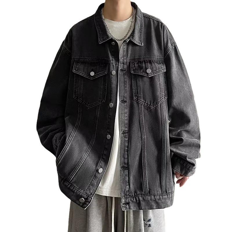 Vintage-Inspired Unisex Distressed Denim Jacket - Casual & Versatile Streetwear