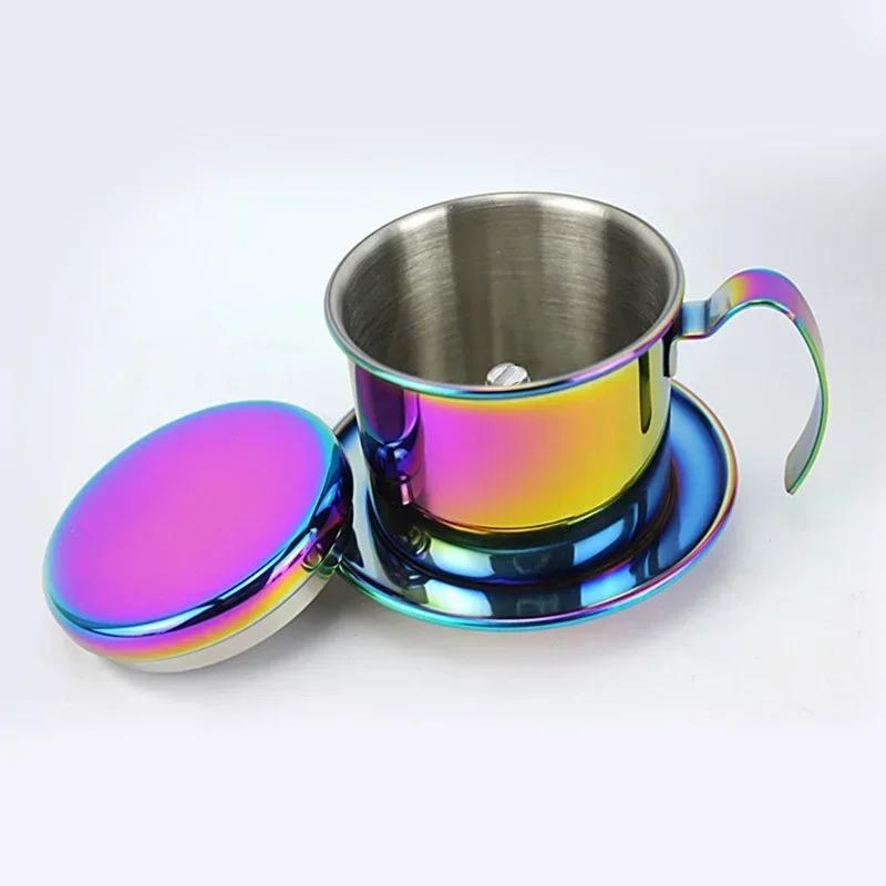 Vietnamese Pot 304 Stainless Steel Hand-pour Pot Drip Coffee Pot Hand Brewing Pot Filter Drip Filter Office Coffee Brewing Tool