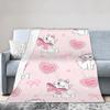 Marie Cat Aristocats Blanket Fleece Summer Air Conditioning  Portable Lightweight Throw Blanket for Bed Travel Bedspread