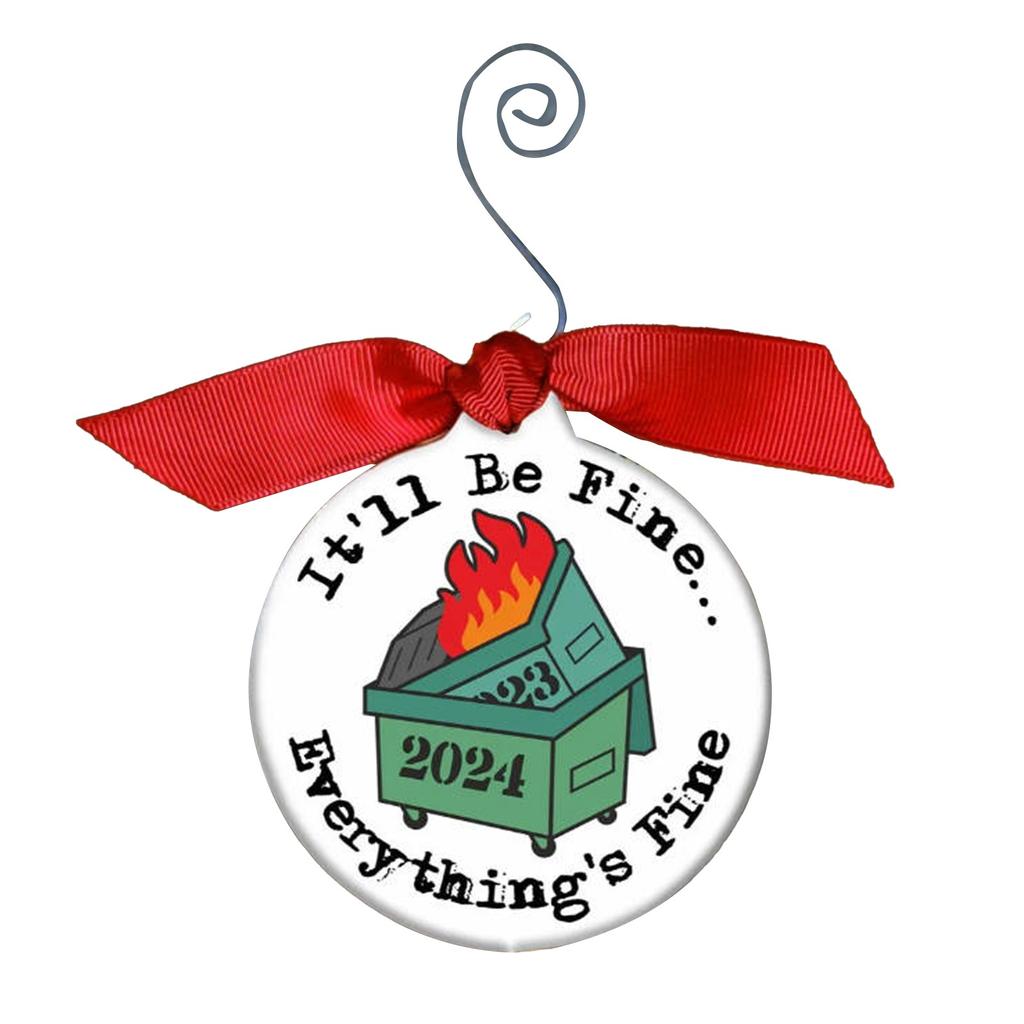 Плоский акриловый 2024 мусорный бак огонь украшения, забавные украшения для дома