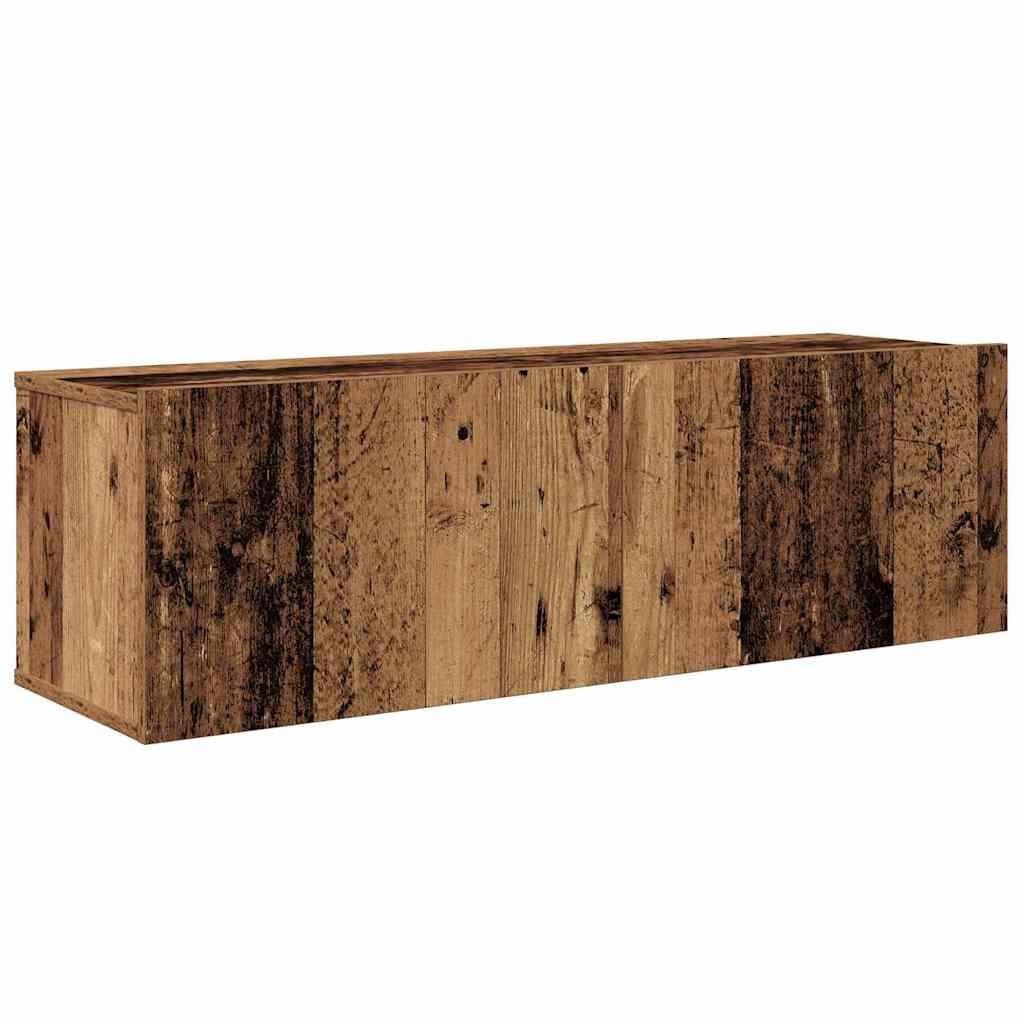 Wall Mounted TV Cabinet Set 5 pcs Reclaimed Wood Effect Particleboard