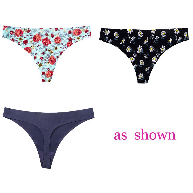 CINOON 3 шт./лот, женское сексуальное нижнее белье с цветами, соблазнительные трусики с низкой талией, стринги, дышащее нижнее белье без следов, стринги, нижнее белье