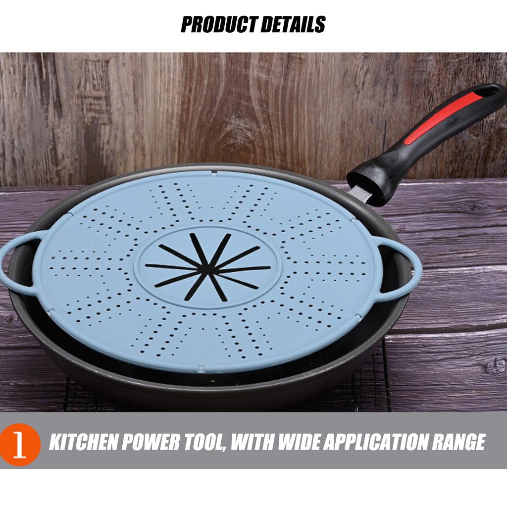 Силиконовая защита экрана от брызг со складной ручкой, теплоизоляционная подставка, фильтр, дренажная доска, защита от брызг масла для сковороды