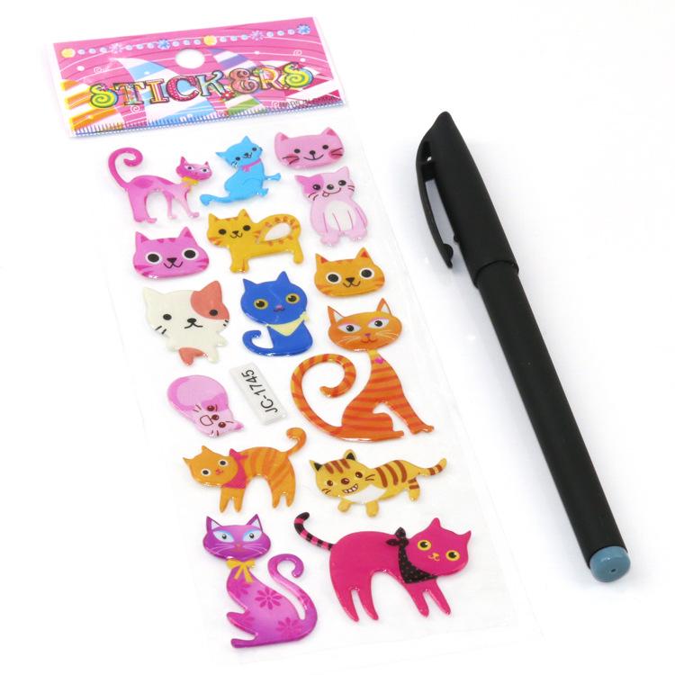 10Sheets Animal 3D Puffy Stickers for Toddlers Kids, Bulk Preschool Sticker Sheets for Reward, Craft, Scrapbooking