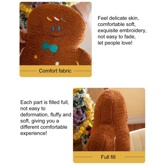 Пряничный человечек плюшевая игрушка мягкая рождественская кукла печенье для детей плюшевая праздничная