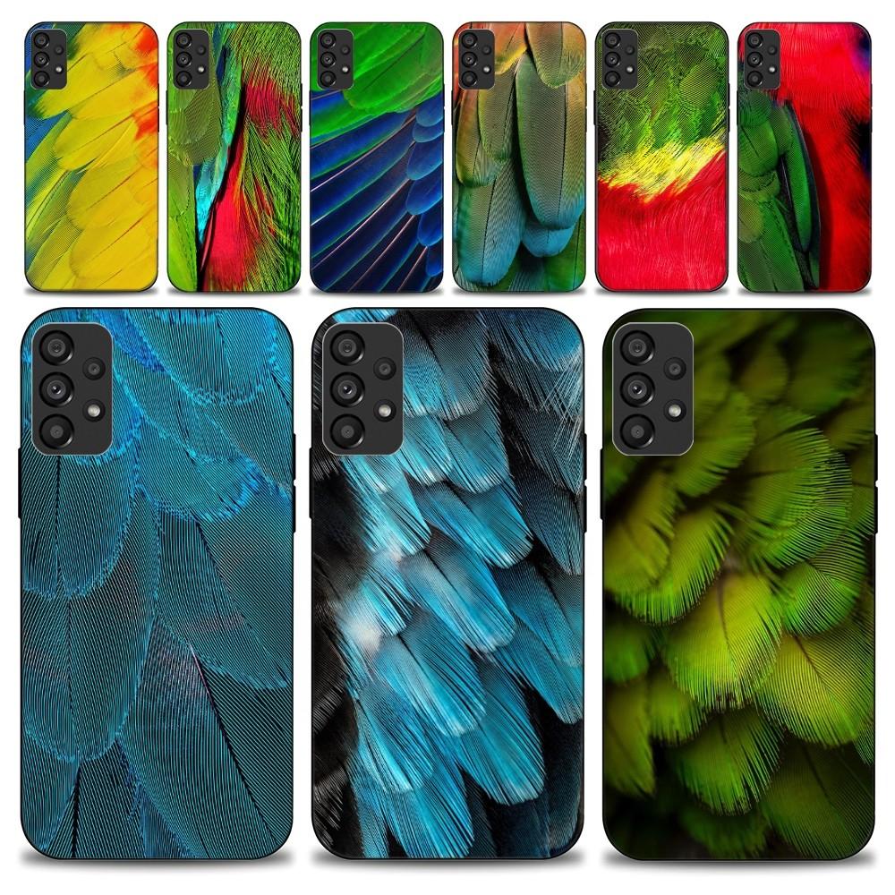 Multicolored Feathers Phone Case For Samsung Galaxy S22 S23 Ultra S21 S20 FE Plus Note 20 Soft Cover