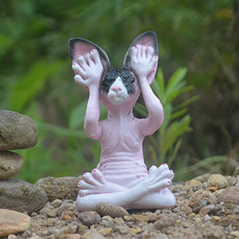 Креативный набор смоляных фигурок кошек в американском стиле с медитативным дизайном «Ничего не вижу, ничего не слышу, ничего не говорю»