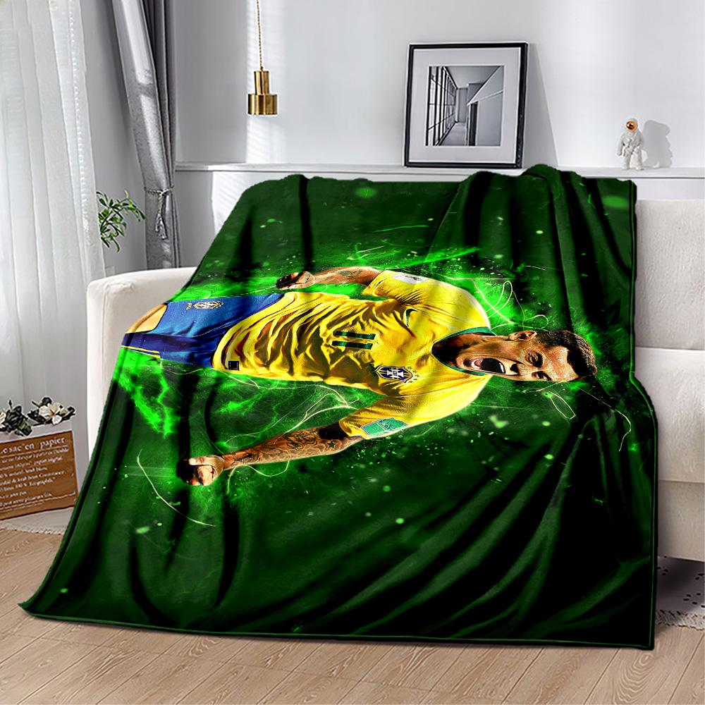 Brazilian Football Star Blanket Durable Comfort Suitable for Couch Office Chair Sofa for All Occasions Modern Best Holiday Gift for Friends Family