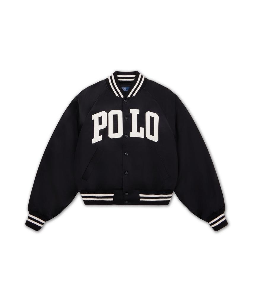 Polo Ralph Lauren Logo Satin Bomber Jacket - Black