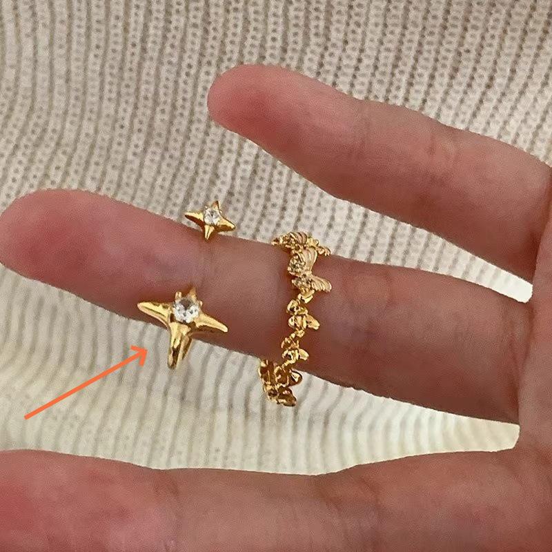 Женское кольцо на указательный палец класса люкс из стерлингового серебра 925 пробы с неправильной формы драгоценным камнем - Не тускнеющее, регулируемое, с легким нишевым дизайном.