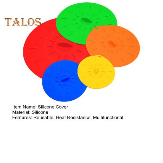 5 шт. силиконовых крышек для еды, герметичные многоразмерные крышки для мисок, кастрюль, сковородок, термостойкие крышки для сковородок, безопасные для микроволновой печи