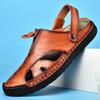 Summer Men's Sandals Leather Casual Shoes Outdoor Sandals for Men Beach Roman Shoes 39-48