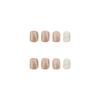 24 Pcs Wearing Nail Removable Nude Smudged Nail Sticker Fake Nail Finished Multi-color Gentle Manicure Short Nail Piece Nail