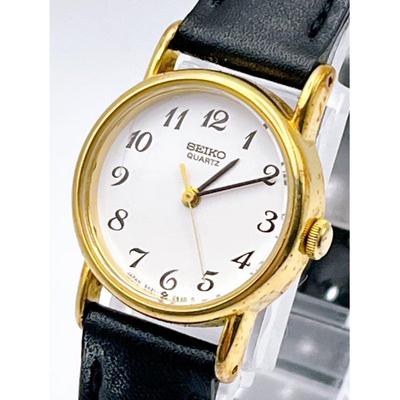 Used SEIKO Watch Working Condition 5421-0120 Battery Replaced White