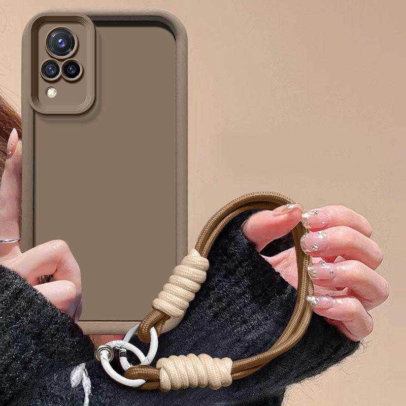 Для чехла Vivo V21 чехол для телефона vivo v21 5G плетеный шнурок матовая задняя крышка с эффектом кожи защита противоударный чехол