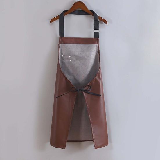 Kitchen Chef Apron Durable Seams Adjustable Neck Strap Waterproof with Large Front Pocket Heavy-duty BBQ Apron