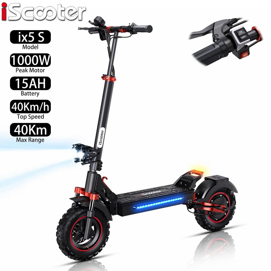 Электросамокат Взрослый iScooter ix5S 11" Мотор 1000W Электросамокат Складной Максимальная скорость 45 км/ч 48V 15AH Запас хода 45 км Нагрузка 150 кг
