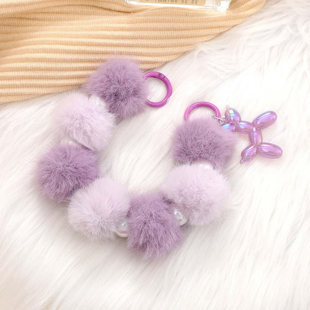 Аксессуары для рюкзака Брелок в виде шара из шерсти Мультяшный цветной плюшевый бисерный шнурок для ключей Украшение