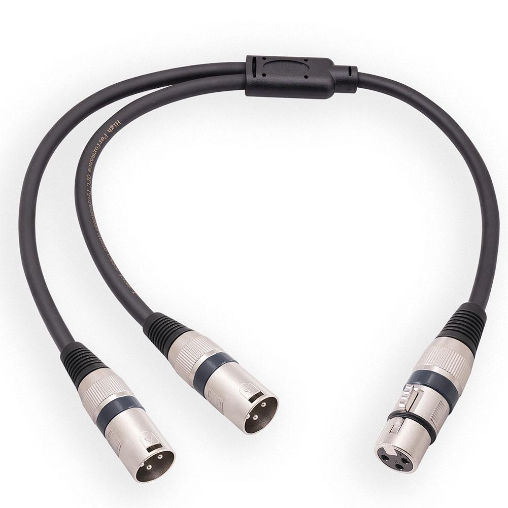 Разветвительный кабель XLR 20*15 см, 3-контактный сбалансированный черный шнур