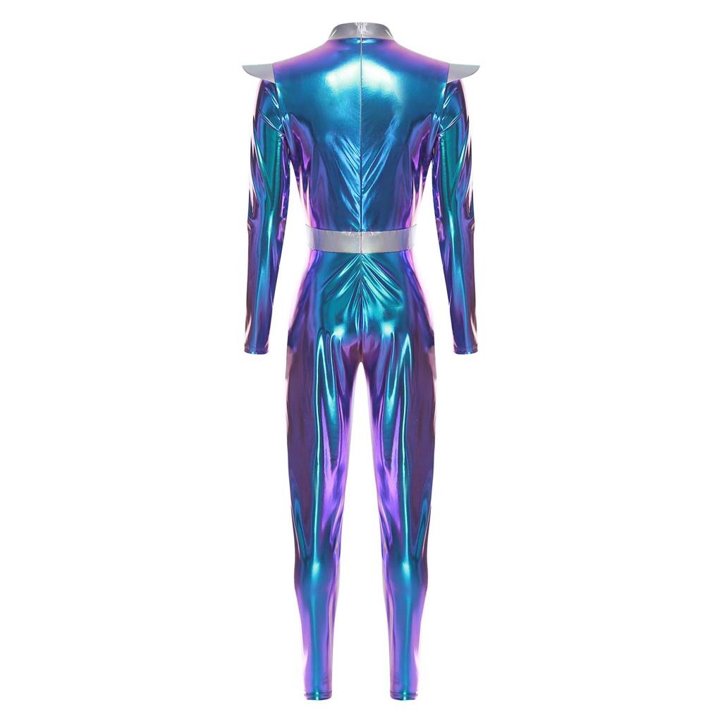 Женский косплей Хэллоуин Костюм инопланетянина Воин Астронавт Наряд Робот Космос Маскарадный костюм Комбинезон Костюм для выступления