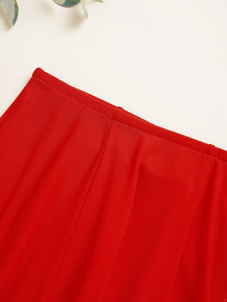 Девочки Эластичный Пояс Многоярусная Танцевальная Юбка Полосатая Сетка Однотонный Дизайн Стильная Юбка для Практики