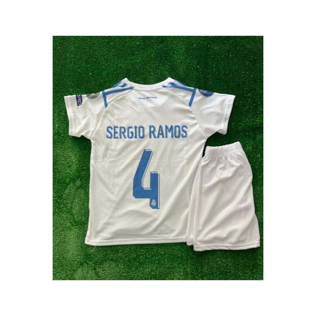 Sergio Ramos 2018 Season Kyiv Champions League Final Special Design R.madrid Children Jersey Short Set