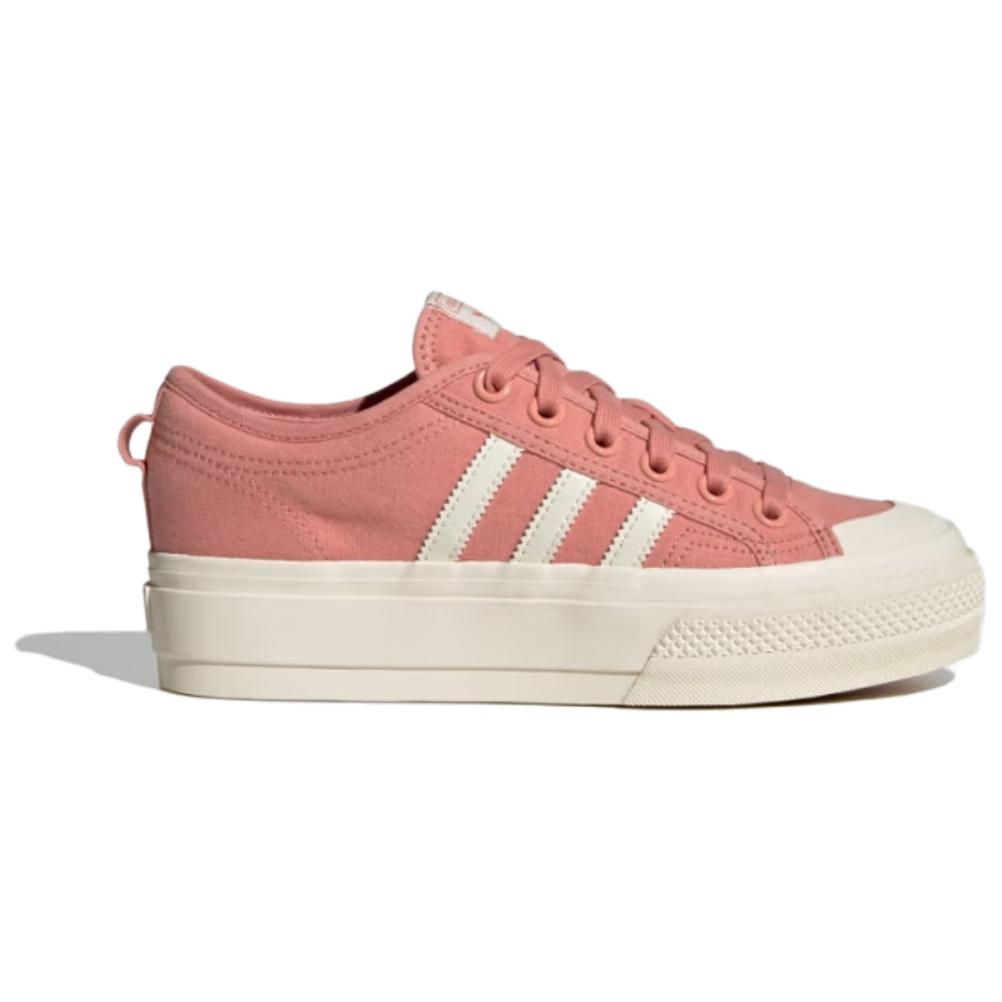 Adidas Originals Nizza Platform Comfortable Fashion Durable Height Increasing Low Top Canvas Shoes Women Sneakers Pink JQ9149
