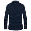 Autumn Mens Casual Military Cargo Top Long Dress Shirt Sleeve Slim Button Blouse