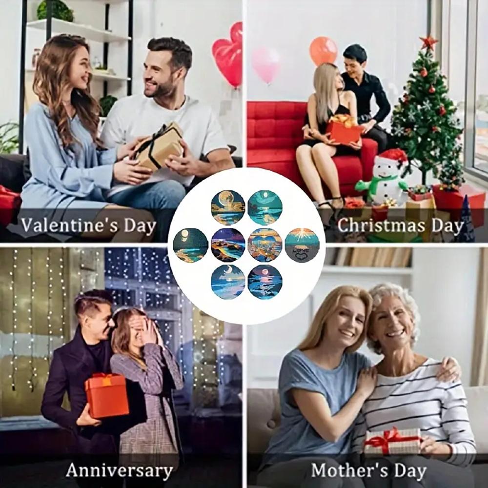 8 штук/набор подставок с пейзажным узором, расписанных алмазной мозаикой, подставки «Сделай сам» с держателями, подходят для начинающих и взрослых, товары для искусства и рукоделия, подарки