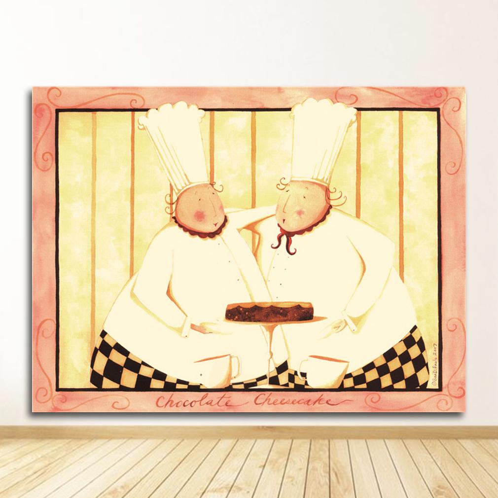 Кофейня холст украшение дома без рамки мультфильм аниме ресторан живопись пекарня повар плакат кухня настенная живопись печать картина