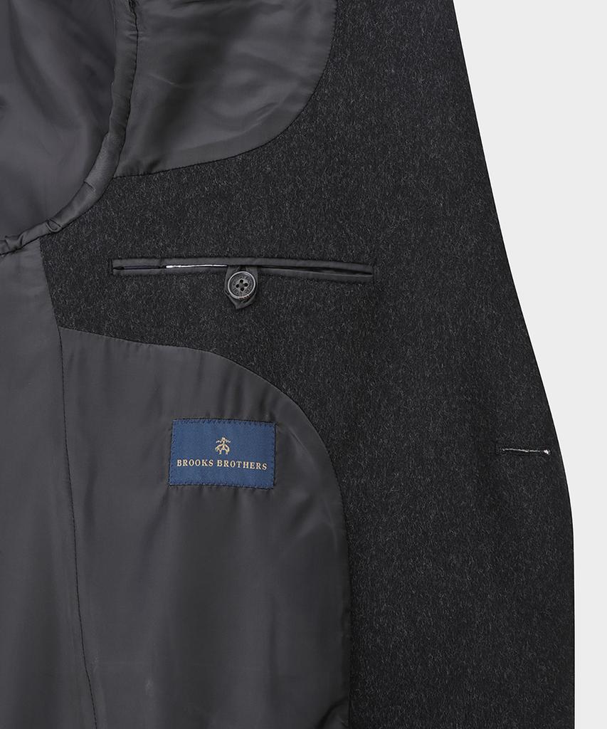 Brooks Brothers Classic Town Coat (Charcoal) (Bbcsmf2195Vew)
