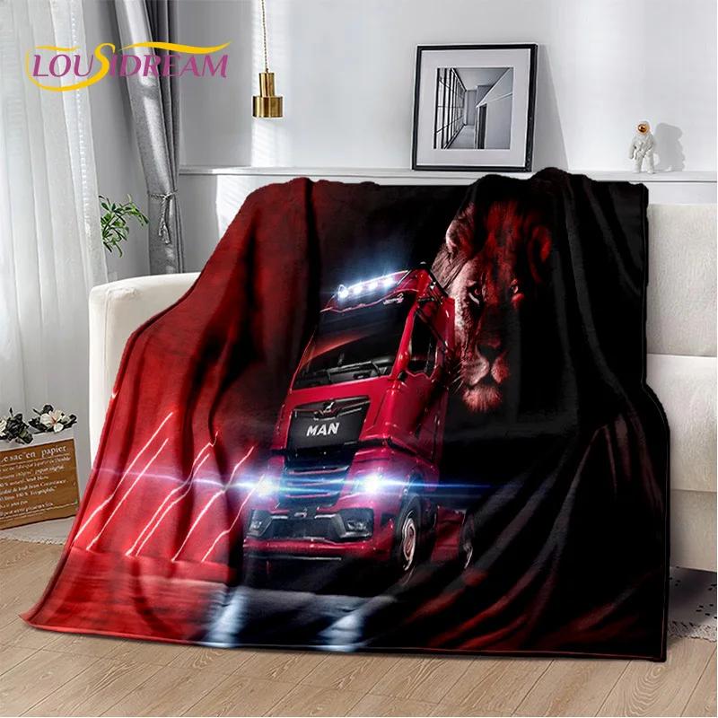 HD Man Truck Lorry 3D Печать Мягкие фланелевые одеяла, Плед Удобное одеяло для пикника Кровати Диваны Дома Спальня Подарки