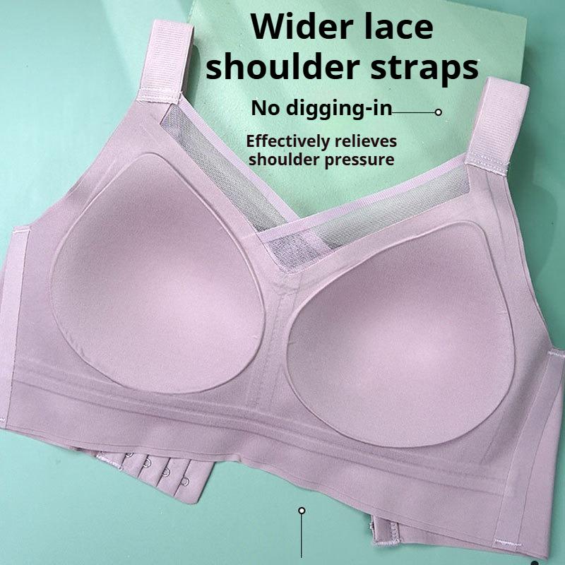 Бесшовный фиксированный бюстгальтер с полной чашкой для большой груди, чтобы сделать ее визуально меньше, с эффектом пуш-ап для поддержки боковой груди и предотвращения обвисания, без косточек