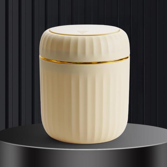 Desktop Trash Can with Press-Type Lid Large Capacity Easy To Clean Non-Slip Design Compact Size Garbage Bin
