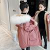 Girls Down Coat Jacket Cotton Outwear Overcoat Fur Warm Thicken Plus Velvet Winter Breathable Children's Clothing