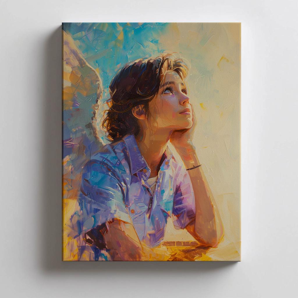 Angel Thoughts Poster Angel Thoughts Poster, 70X100 Cm, Black Aluminum Frame, 230 Gsm Matte Paper