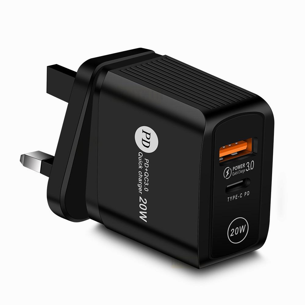 Быстрое зарядное устройство для мобильных телефонов QC3.0+PD20W - Штекер EU/UK