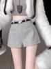 High-Waisted Women's Woolen A-Line Shorts - 2026 Autumn/Winter Collection, Fashionable Wide-Leg Bootcut Style.