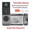 Двусторонний замок с отпечатком пальца Водонепроницаемый Tuya Wifi Bluetooth TTLock Приложение IC-карта Цифровой код Бесключевой Электронный Умный Дверной Замок
