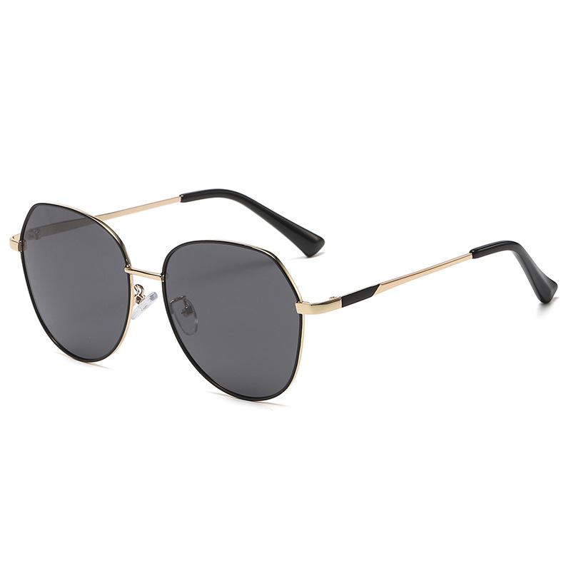 Metal sunshade glasses women's, high-end ins polarized adult sunglasses fashion UV-proof ink