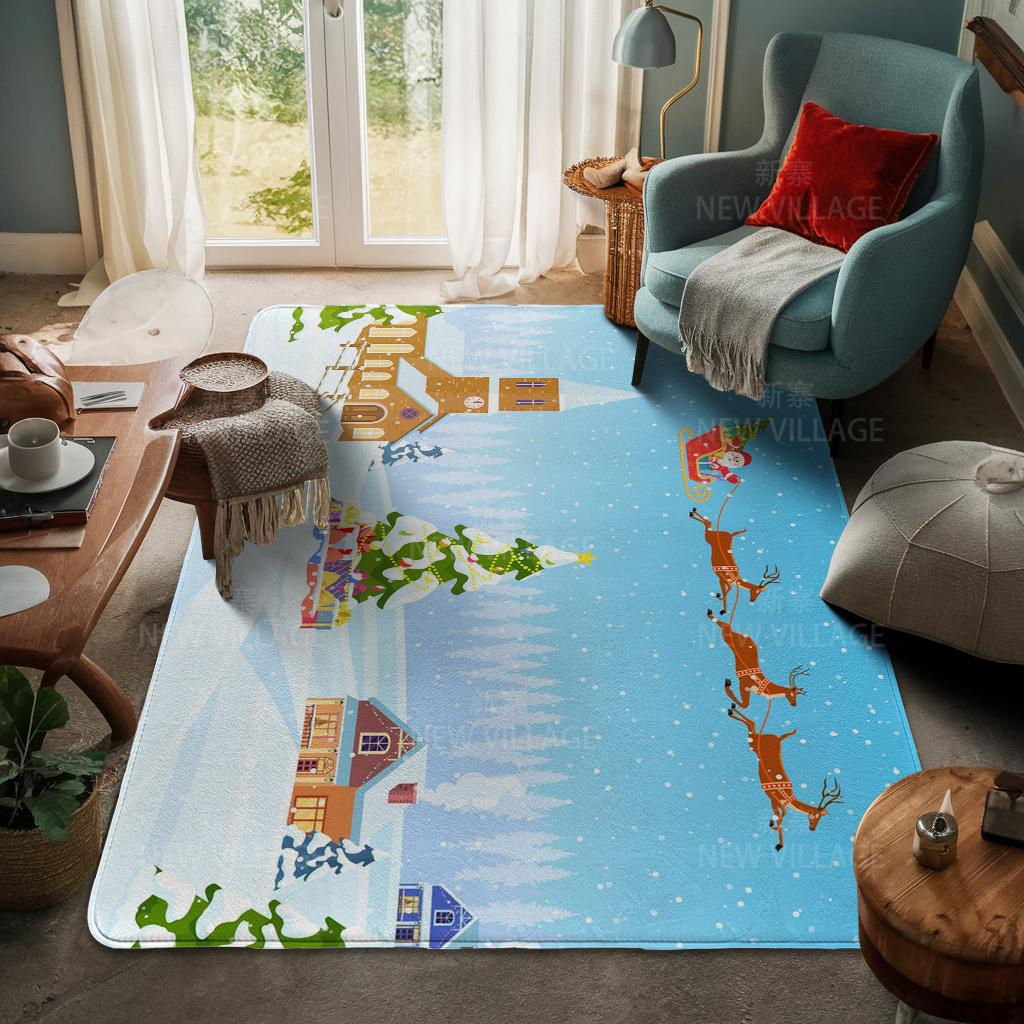 Ковер у входа в дом Домашний коврик у двери Гостиная Ванная Комната Ноги ванная комната Нескользящие коврики с водопоглощением для ванной Счастливого Рождества зима