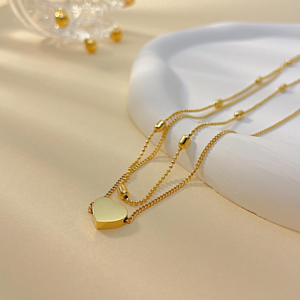 OPK Двухслойное колье Love из титановой стали